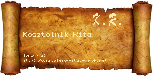 Kosztolnik Rita névjegykártya