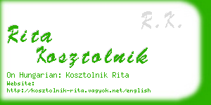 rita kosztolnik business card